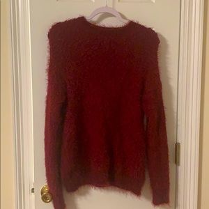 Burgundy Cozy Popcorn Sweater